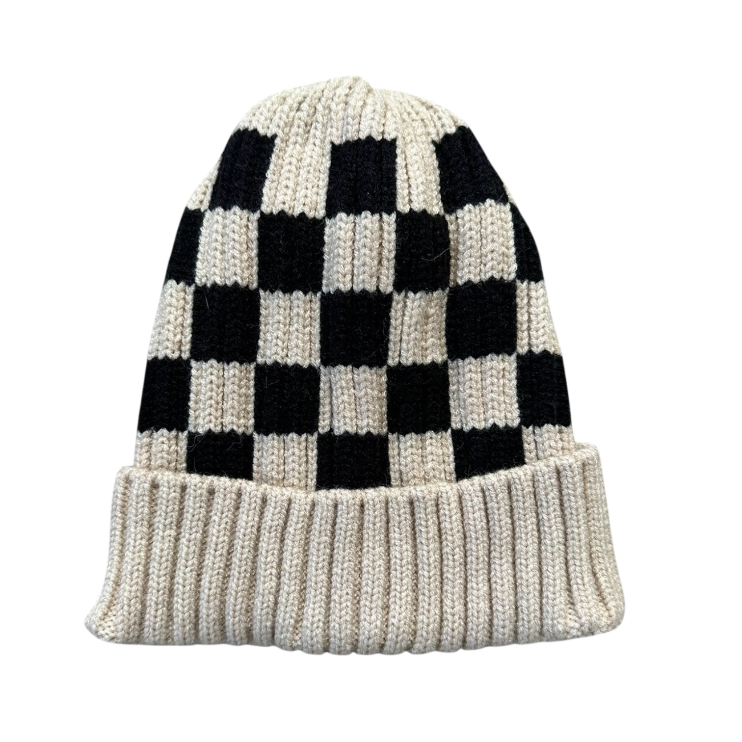 Knit Checkered Beanie image 0