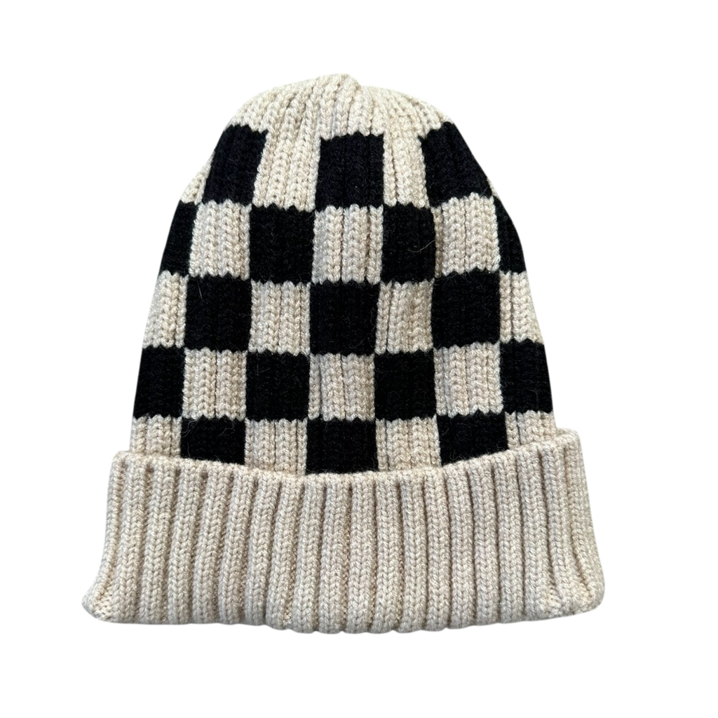 Knit Checkered Beanie image 0