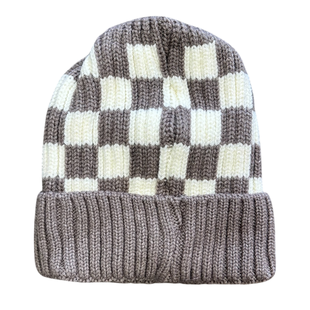 Knit Checkered Beanie image 2