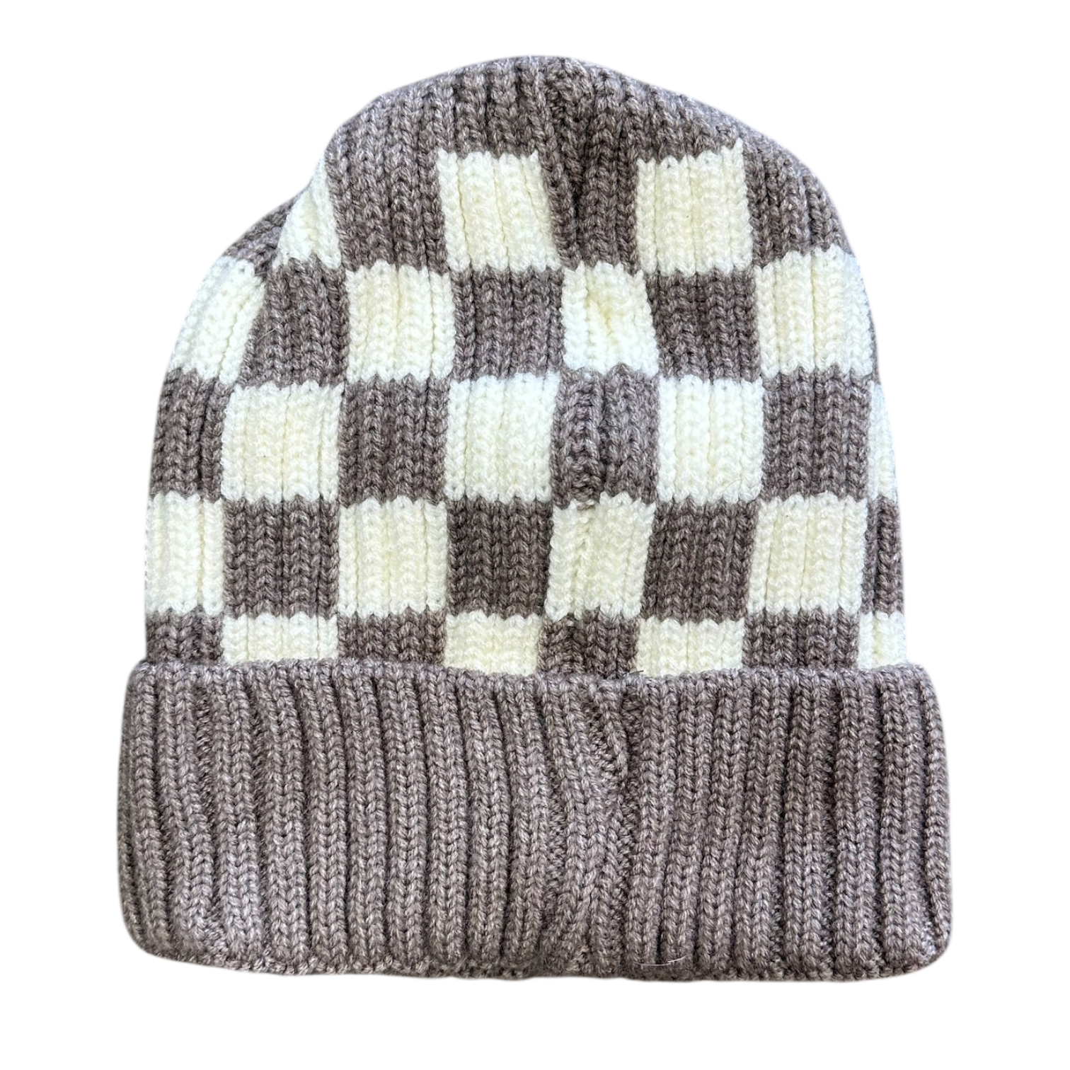Knit Checkered Beanie image 2