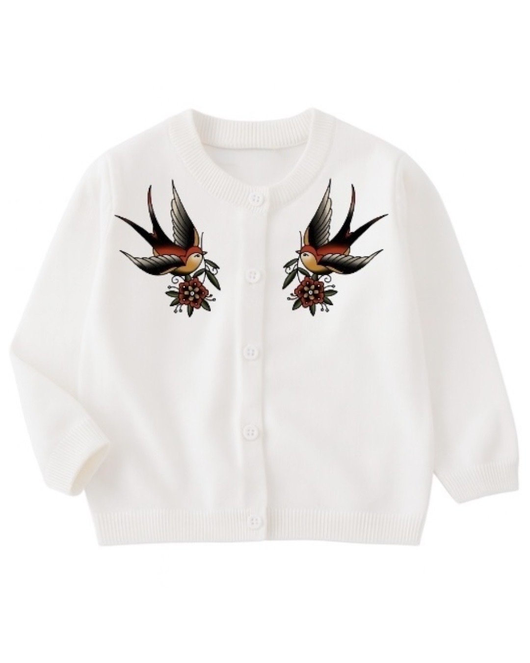 White Color Sparrow Cardigan