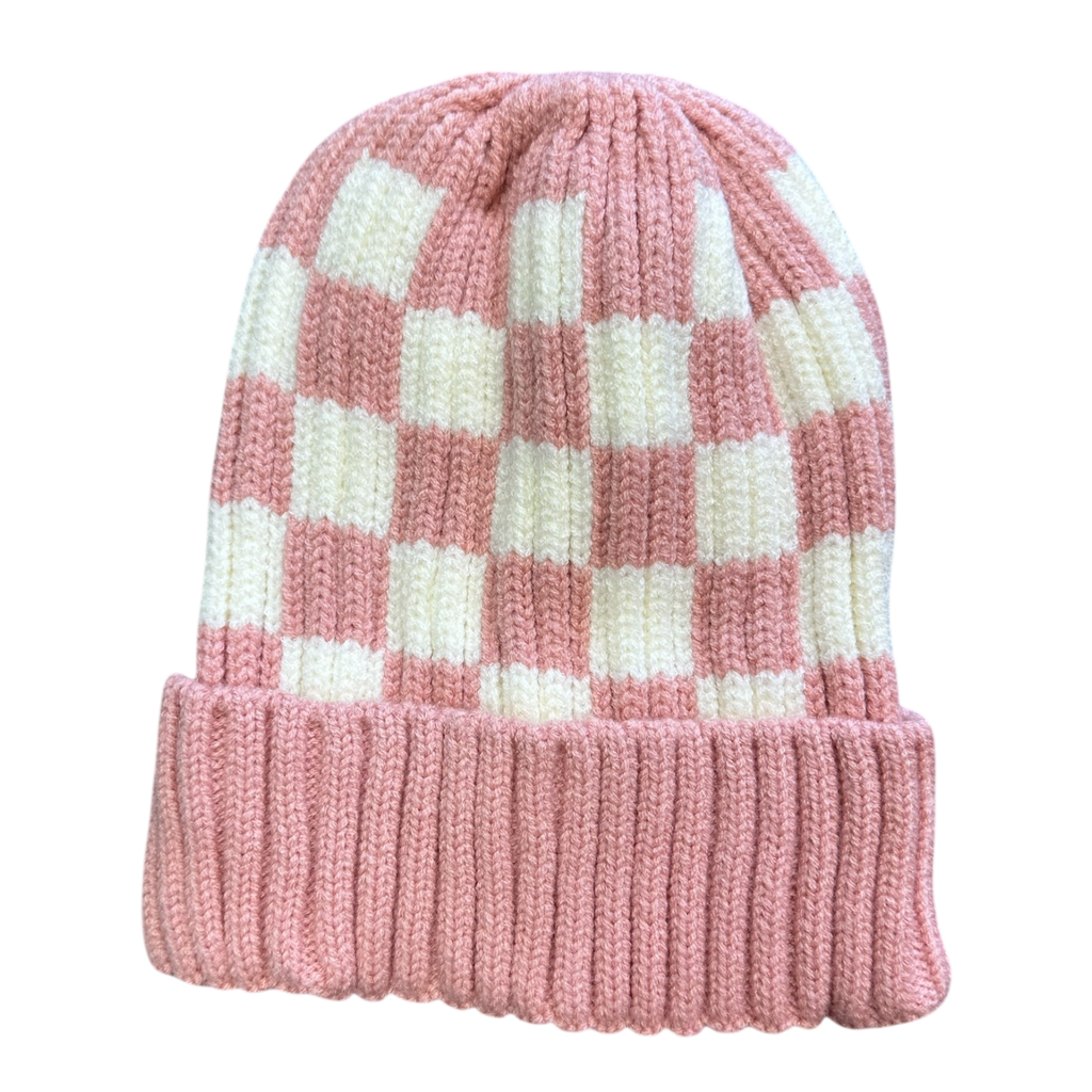 Knit Checkered Beanie image 1