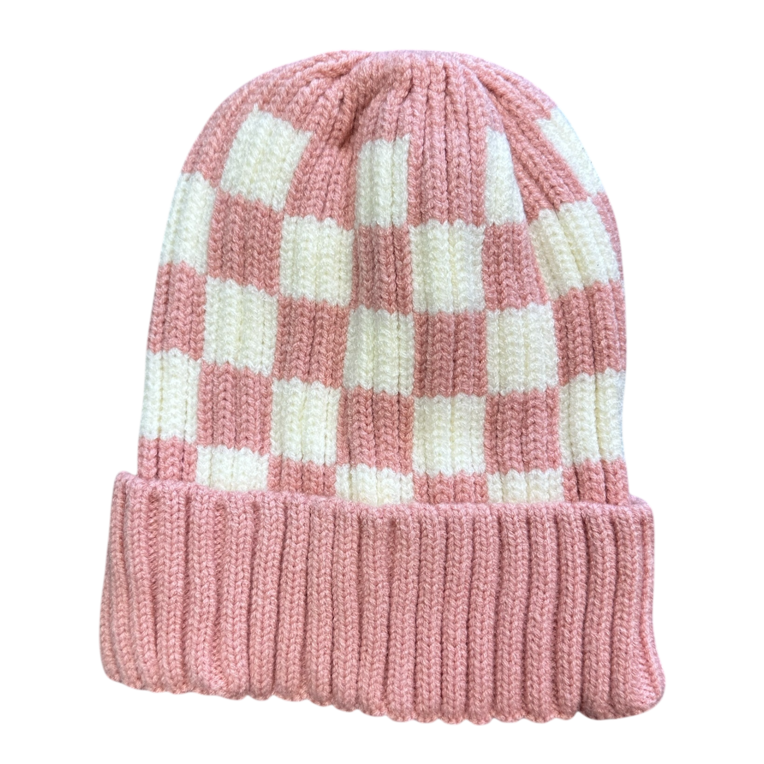 Knit Checkered Beanie image 1